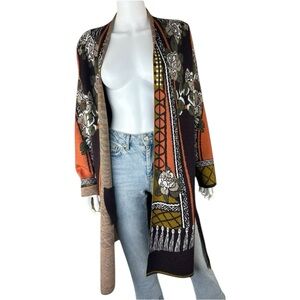 Maxsport Brown Floral Kimono Cardigan Size L